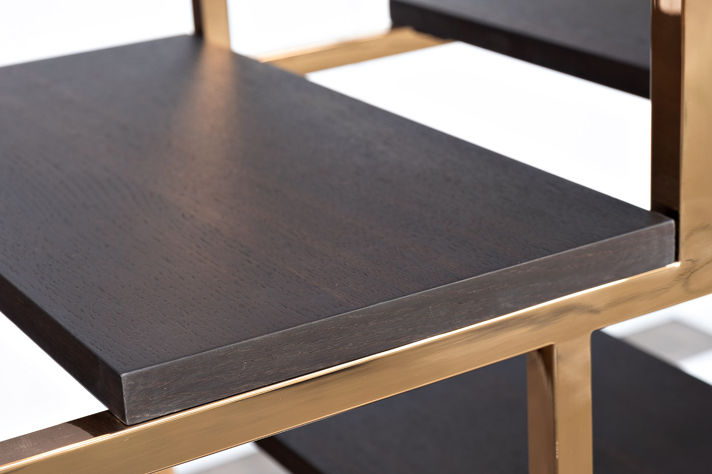 77IP-SH1003 Стеллаж-полусфера роз.золото/темн.шпон 120*45*230см_s2 3