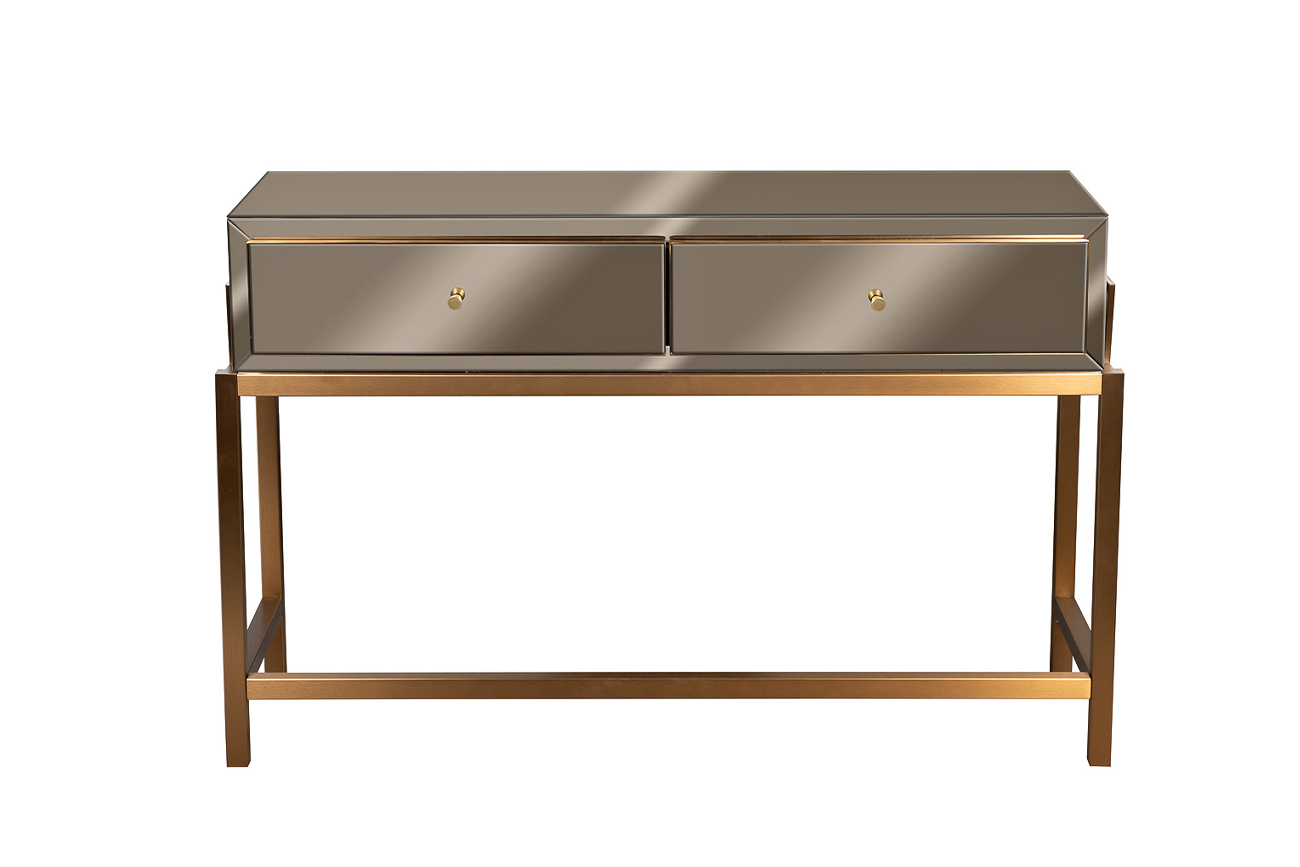 KFG210 Консоль 2 ящика зеркало бронза/золото 120*42*76 см_s2 1