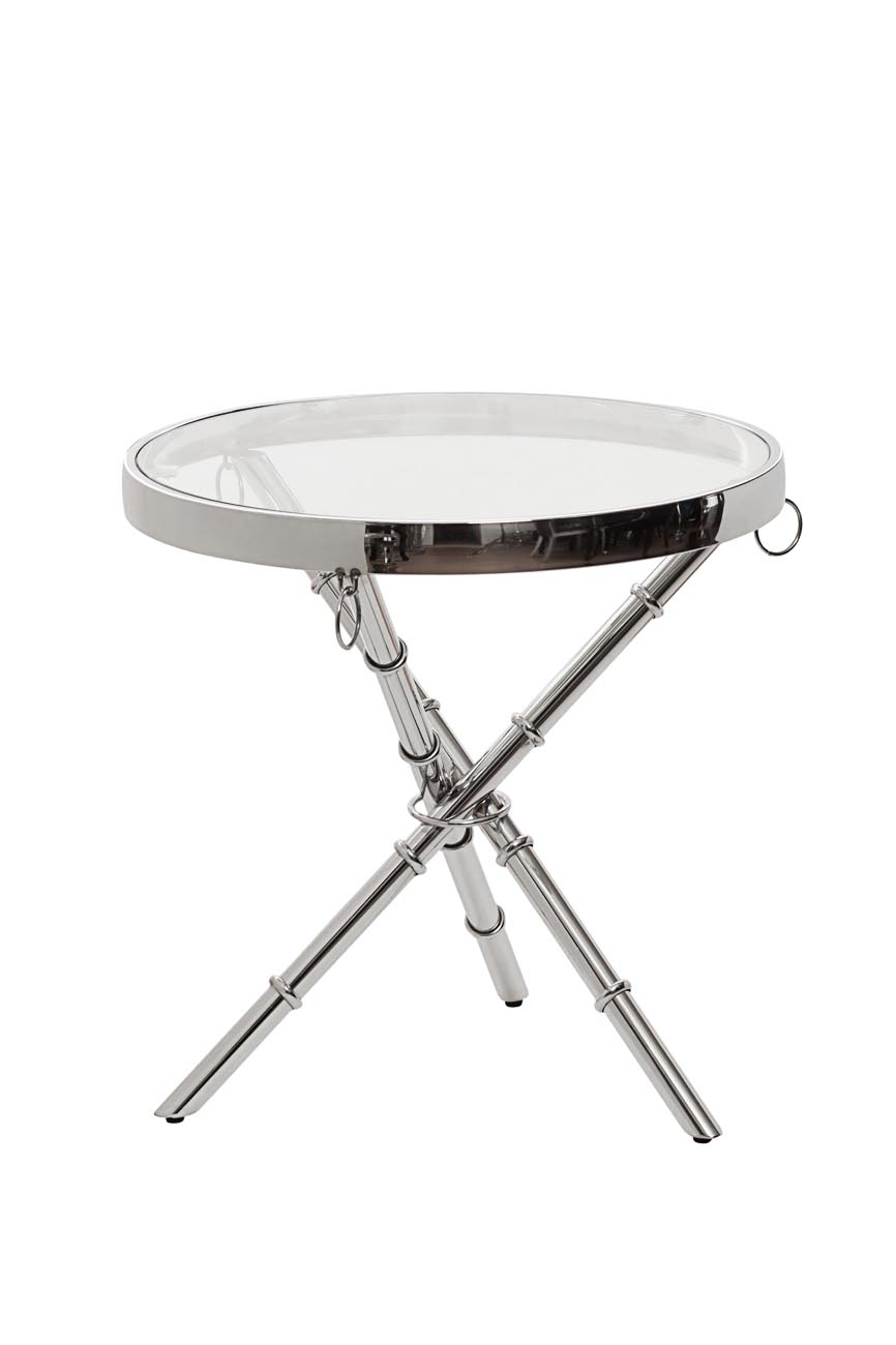 13RX6035-SILVER-Стол журнальный стекло прозр./серебро d50*50см_s2 1