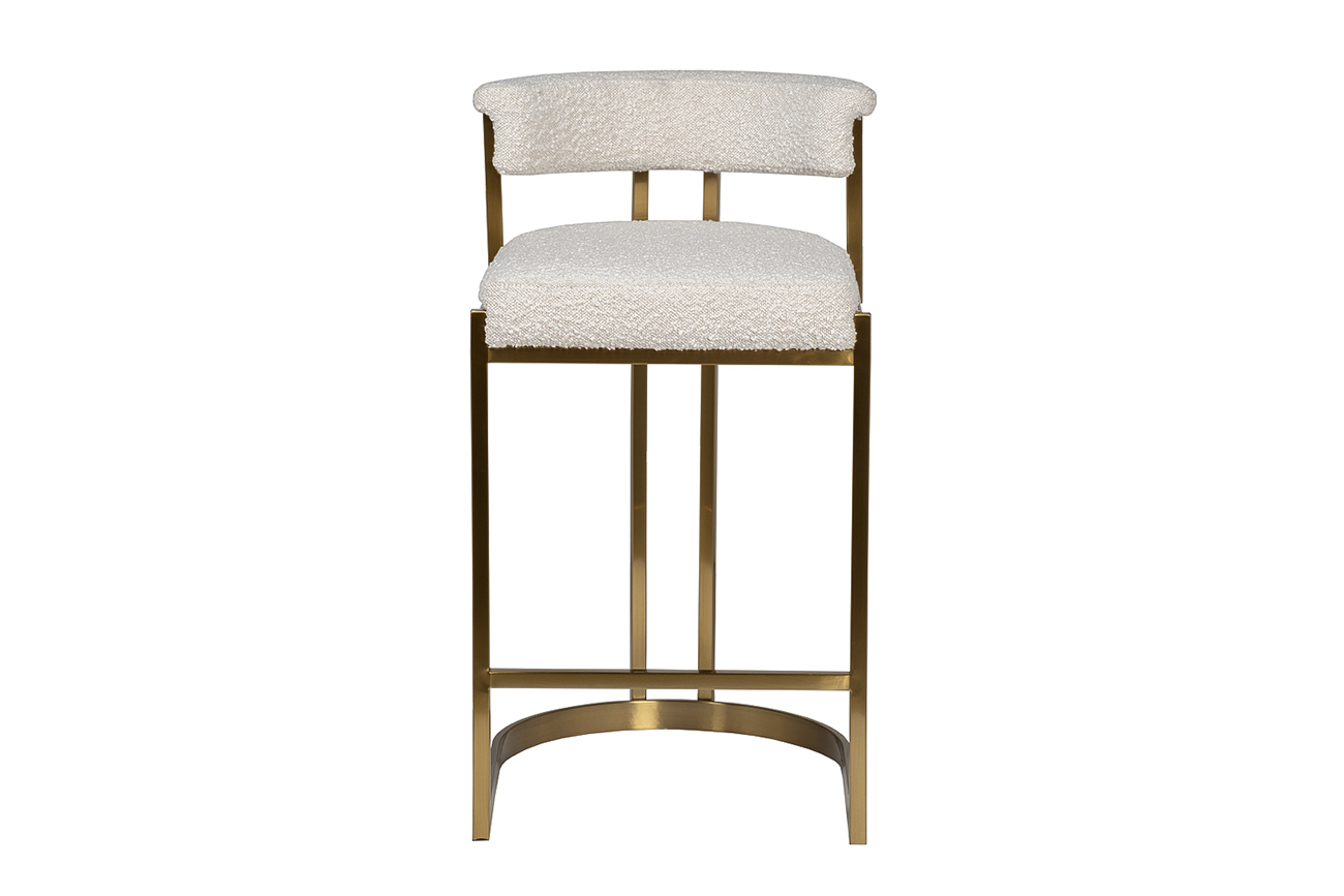 GY-08216 Стул барный, букле бежевый/матовое золото  50*55*85см_s2 1