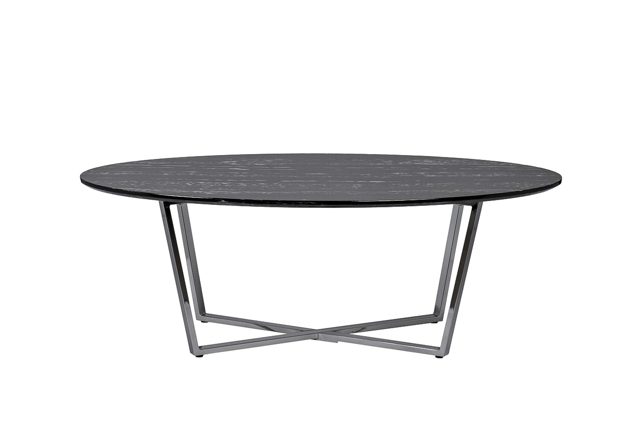 30B-85511 Стол журнальный овальный черный / хром 120*65*41см_s2 1