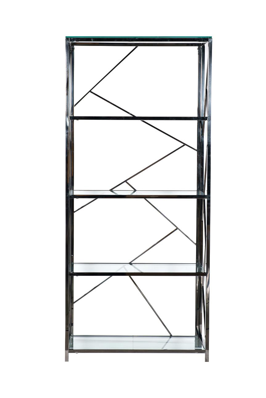 GY-SH8711BL Стеллаж стекло прозр/темн.хром 80*35*180см_s2 1
