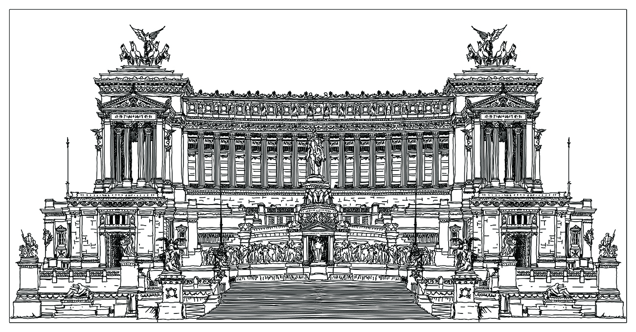 54STR-PALACE4 Постер «Дворцовый ансамбль-4» 80х48см, багет черн._s2 1