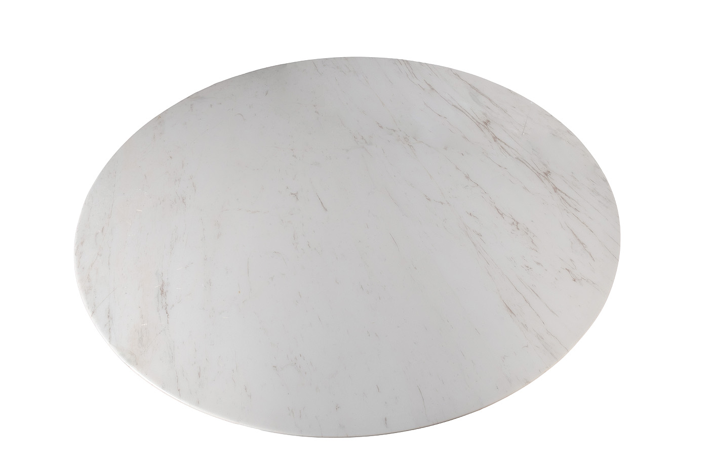 160KD-60090 Стол обеденный, мрамор Volakas, экокожа бежевая d160*75см_s2 2