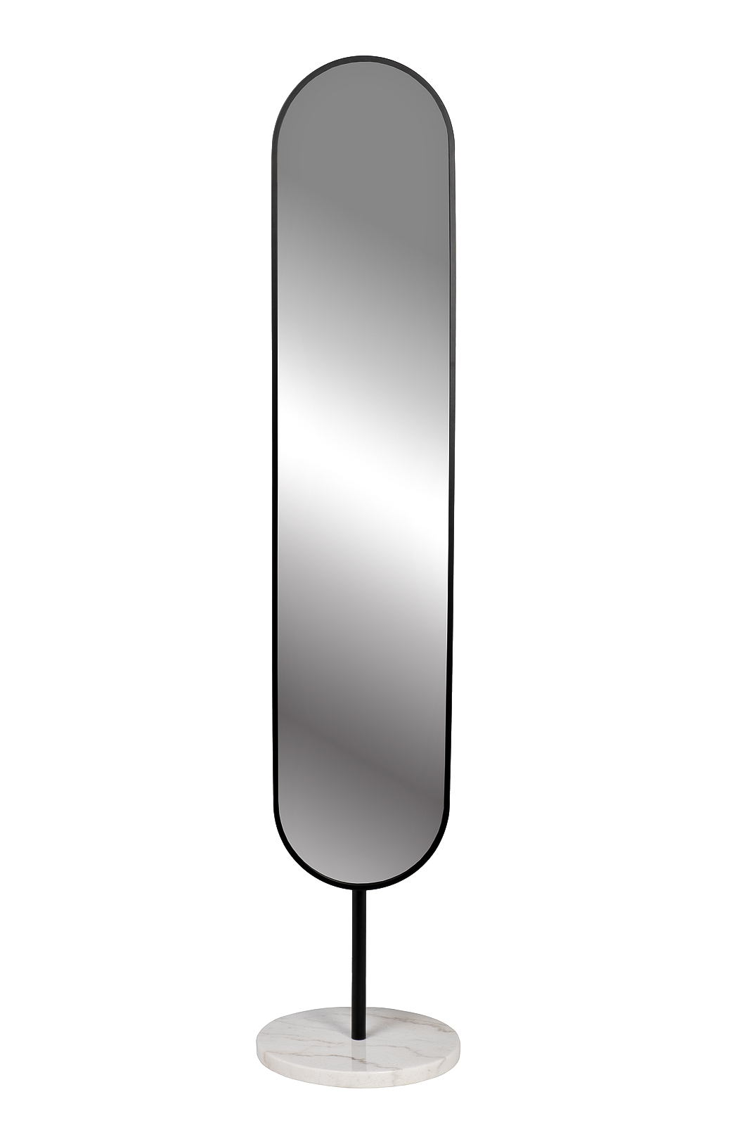 19-OA-9889 Зеркало напольное овальное рама черная d35*169см_s2 1
