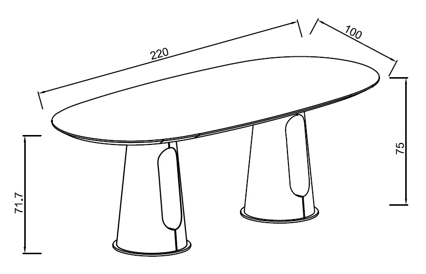 160KD-60070 Стол обеденный, мрамор Venetian Brown, экокожа терракота 220*100*75см_s2 4