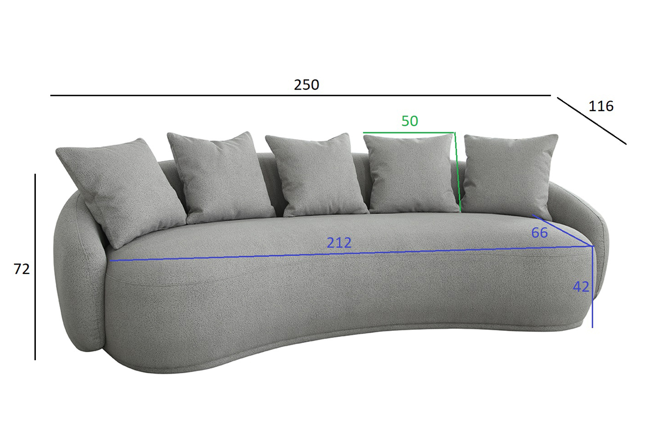87YY-22085 Диван Форли (Forli) светло-серый 250*116*72см_s2 5