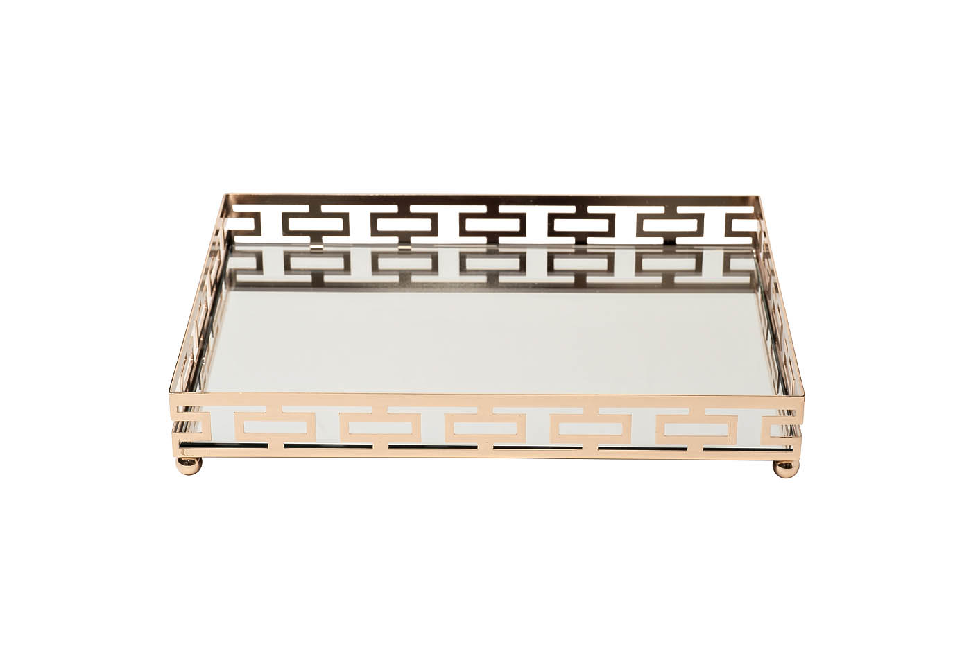 2K389162-G Поднос декоративный зеркальное основание, цвет золото 35*25*5см_s2 1