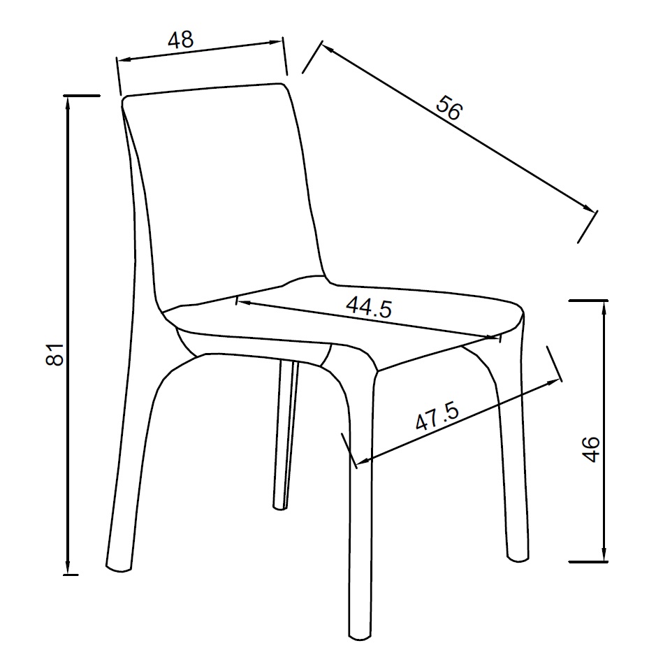 160KD-80060 Стул обеденный экокожа бежевый 56*48*81см_s2 3