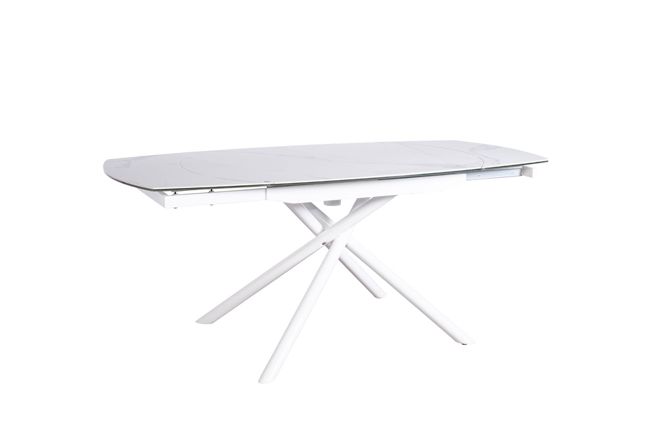 83MC-1957DT BEL Стол обеденный раскл.керам.белый 178(120)*89*77см_s2 2