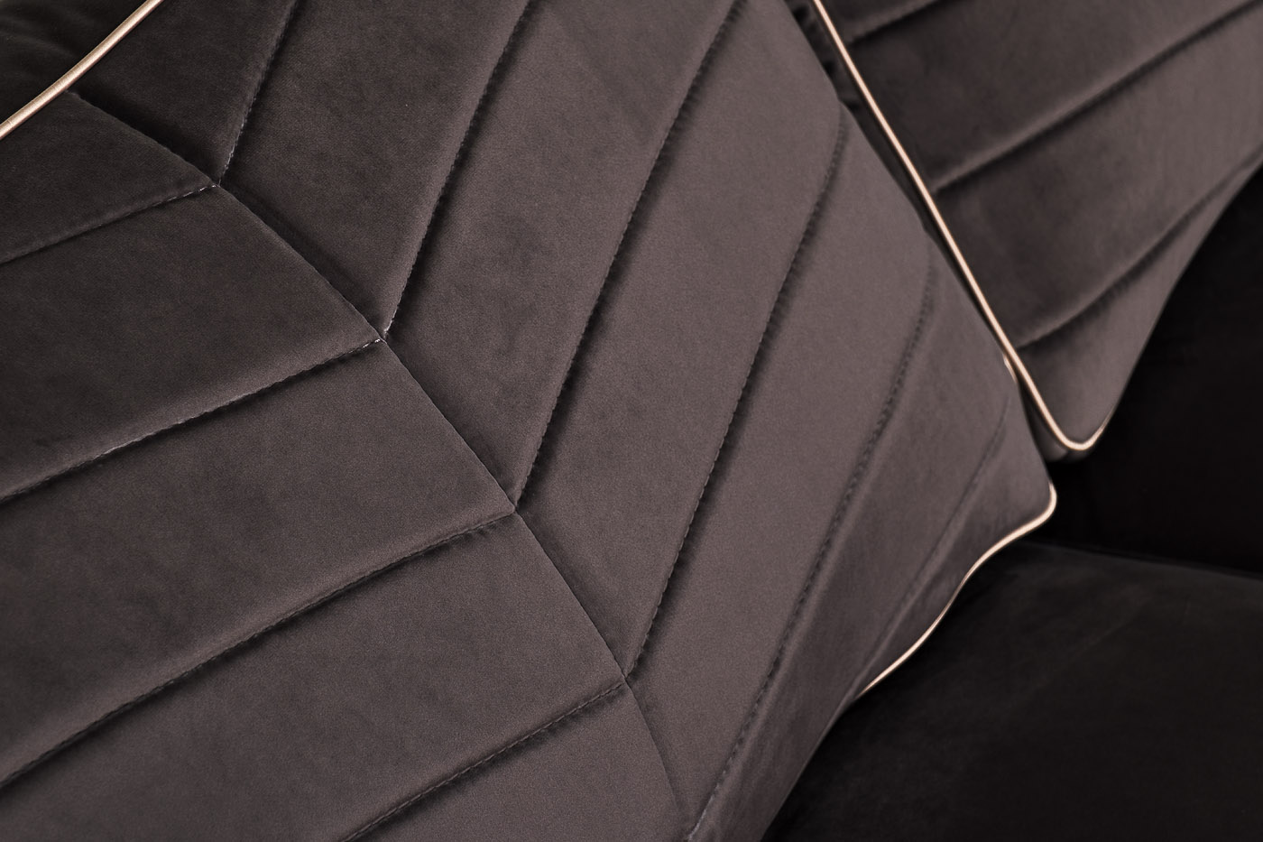 Диван Мадрид Память(Madrid Memory) с кантом трехм. без мех.,велюр серый Riv96_s2 5