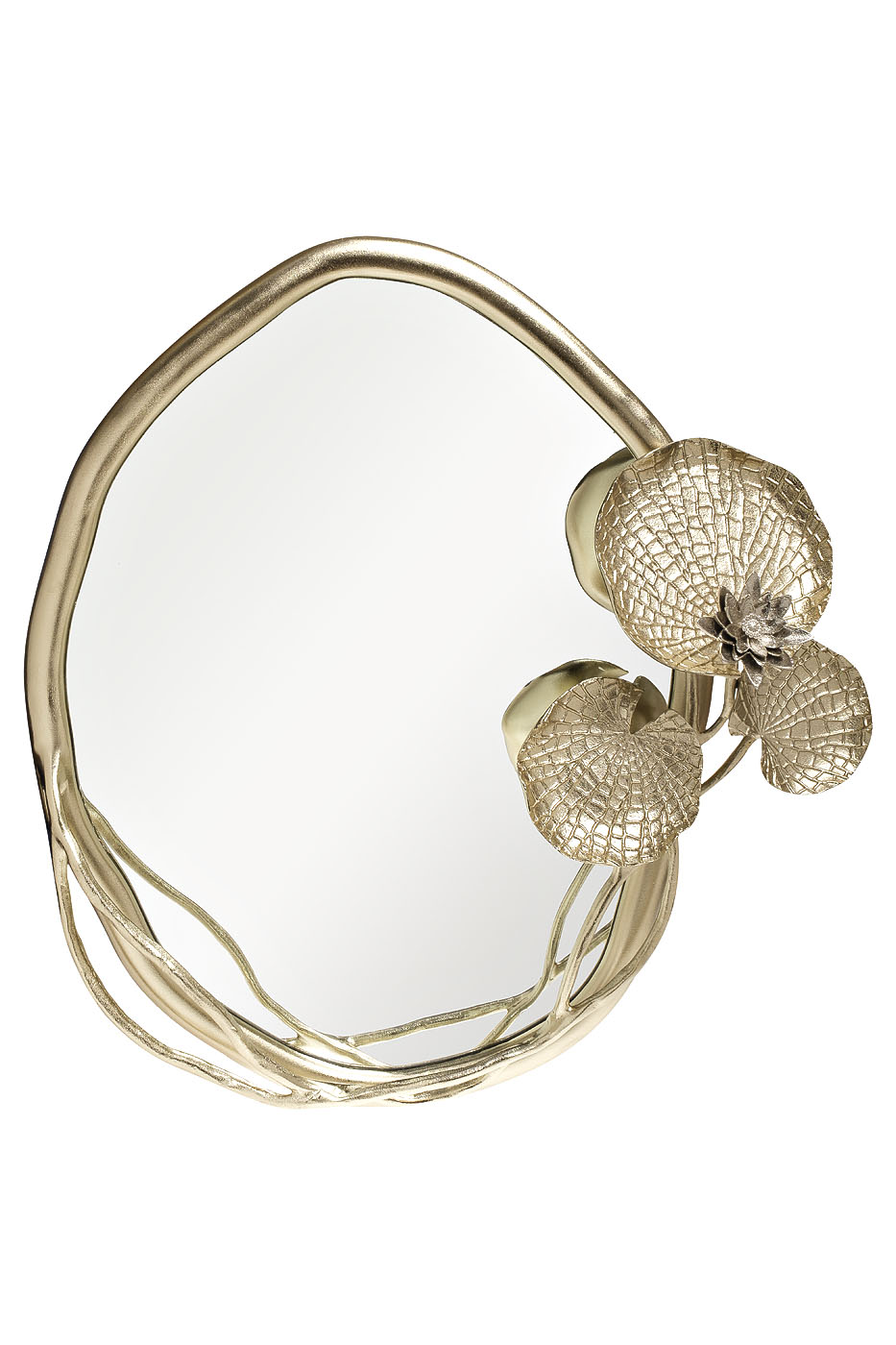 69-817051 Зеркало «Флора» рама металлич. цвет зол. 73,5*13*76см_s2 1