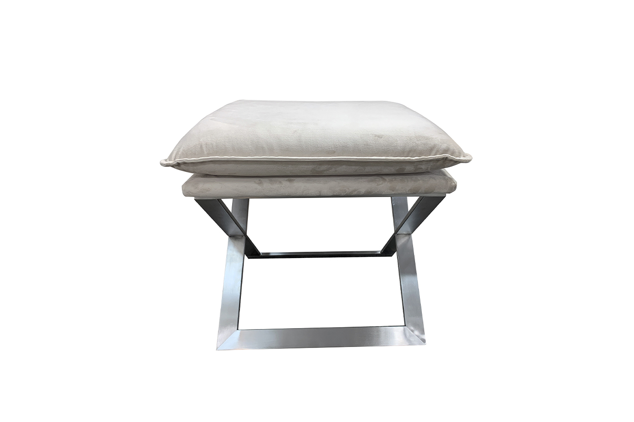 N-OT-188 BG SL Банкетка велюр бежевый/хром 47*45*46см_s2 1