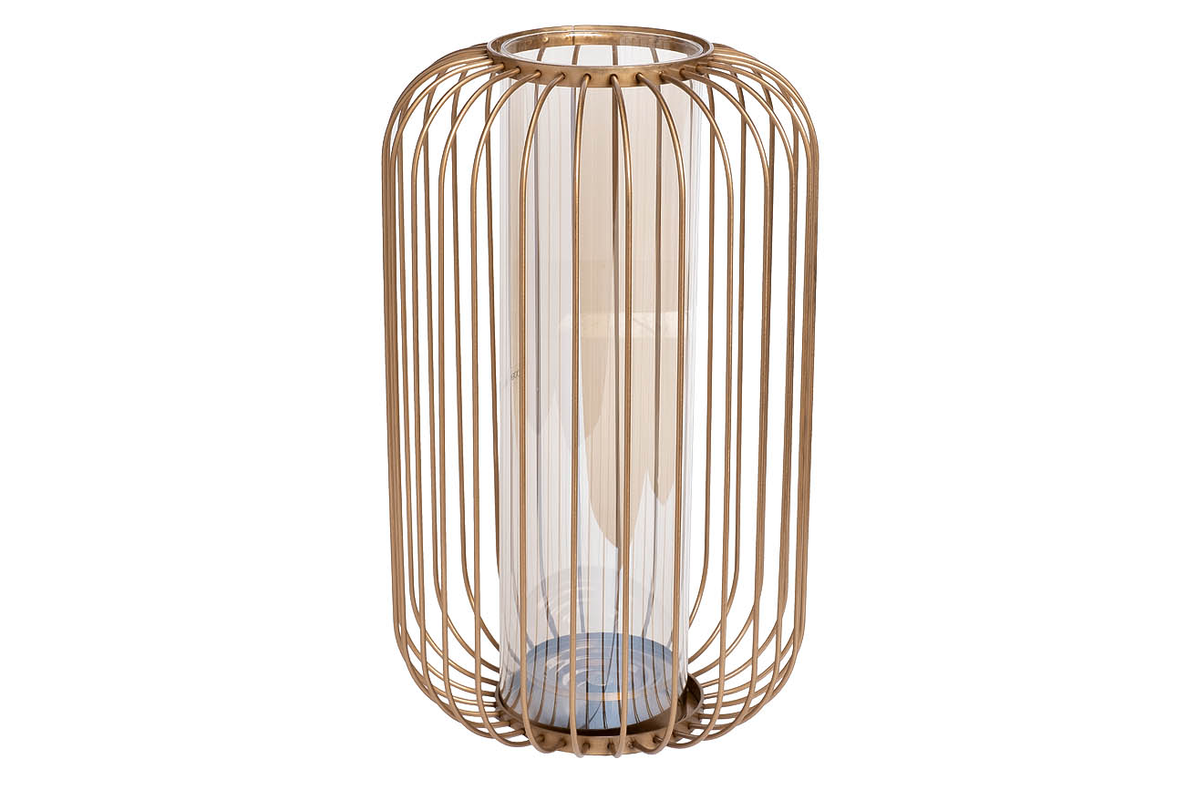 55RV2946L Ваза-подсвечник декоративная металл/стекло d21*35см_s2 1