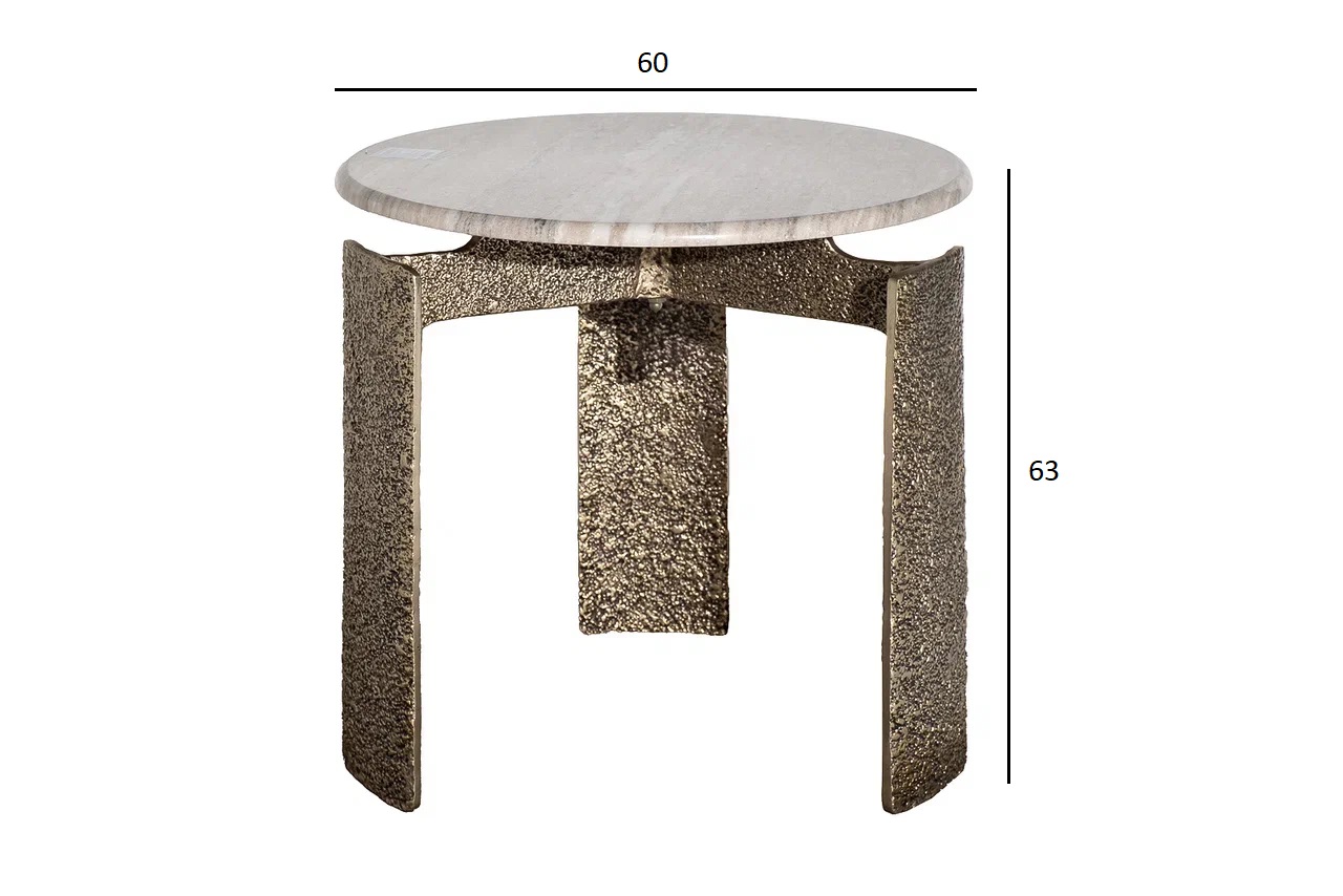 69-23305 Стол журнальный мраморный d60*63см_s2 6