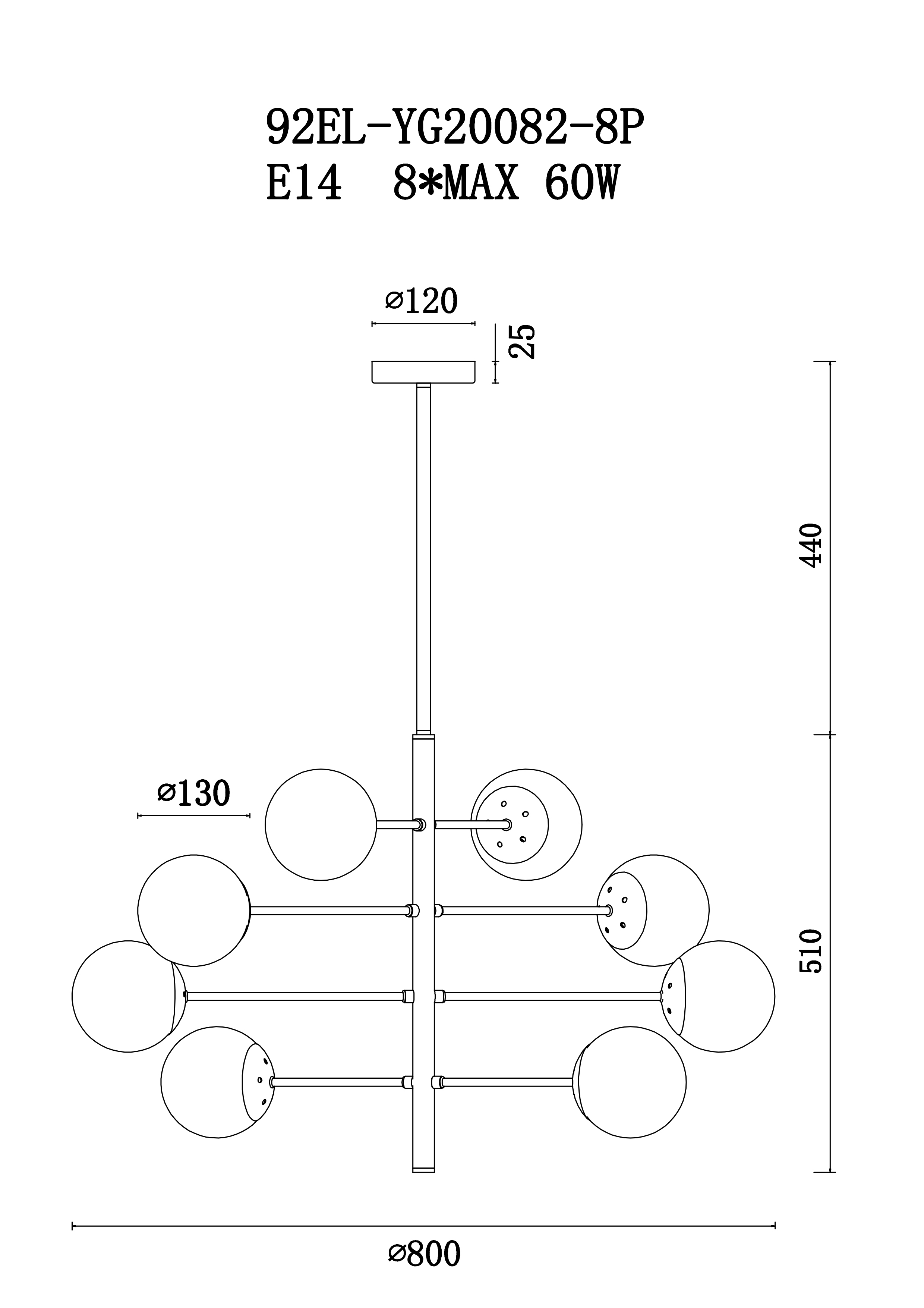 92EL-YG20082-8P Лампа потолочная латунь,стекло молоч.d.80*h.51см_s2 3