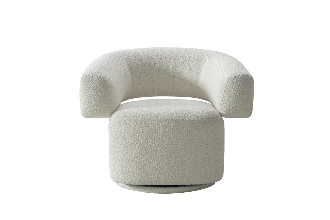 87YY-23071 Кресло поворотное Lugano букле белое 90*76*68см_s2 1