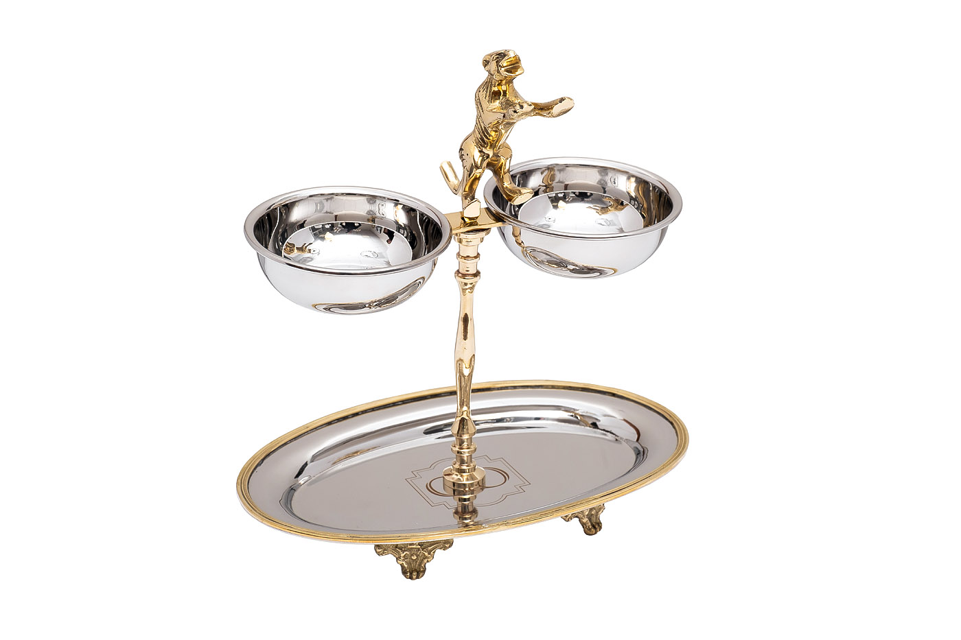 95IM-16534 Подставка д/закусок двухуровневая  н/ж сталь 25*17*29см_s2 1