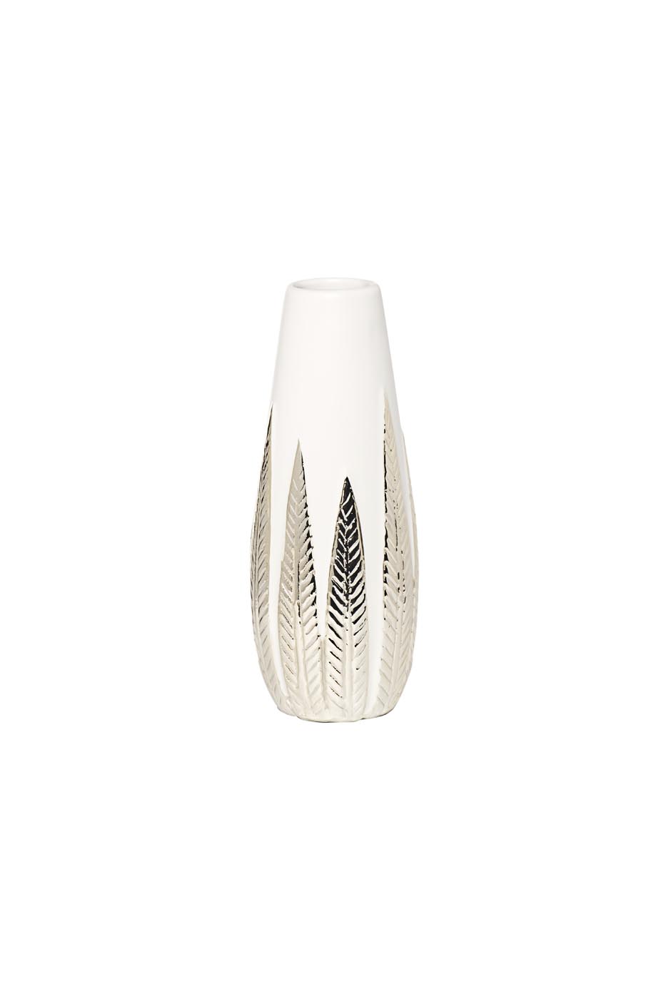 18H2840S-19 Ваза белая с декором d10,7*28см_s2 1
