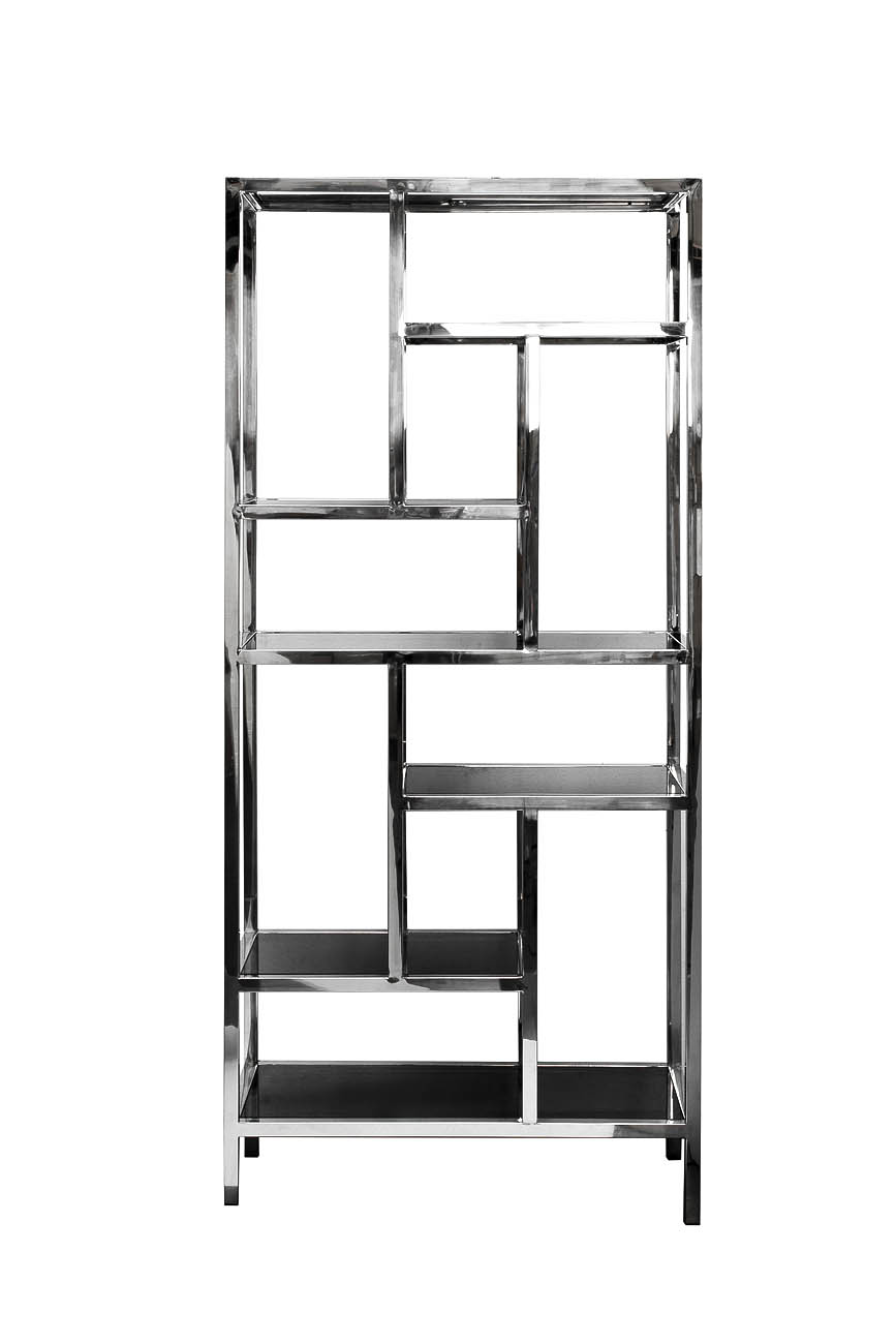 46AS-SH1076-SILVER Стеллаж серебристый/темн.ст. 80*35*180см_s2 1
