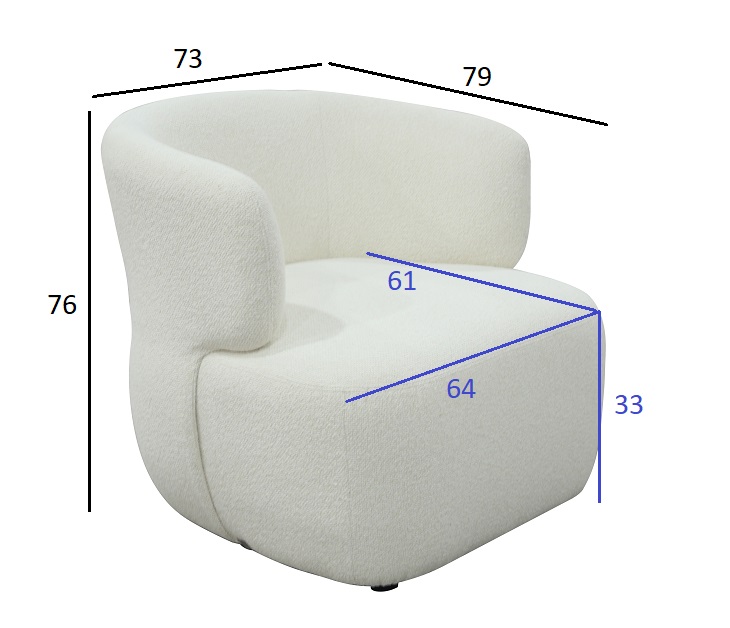 87YY-24042 Кресло Тироло (Tirolo) букле белое 73*79*76см_s2 3