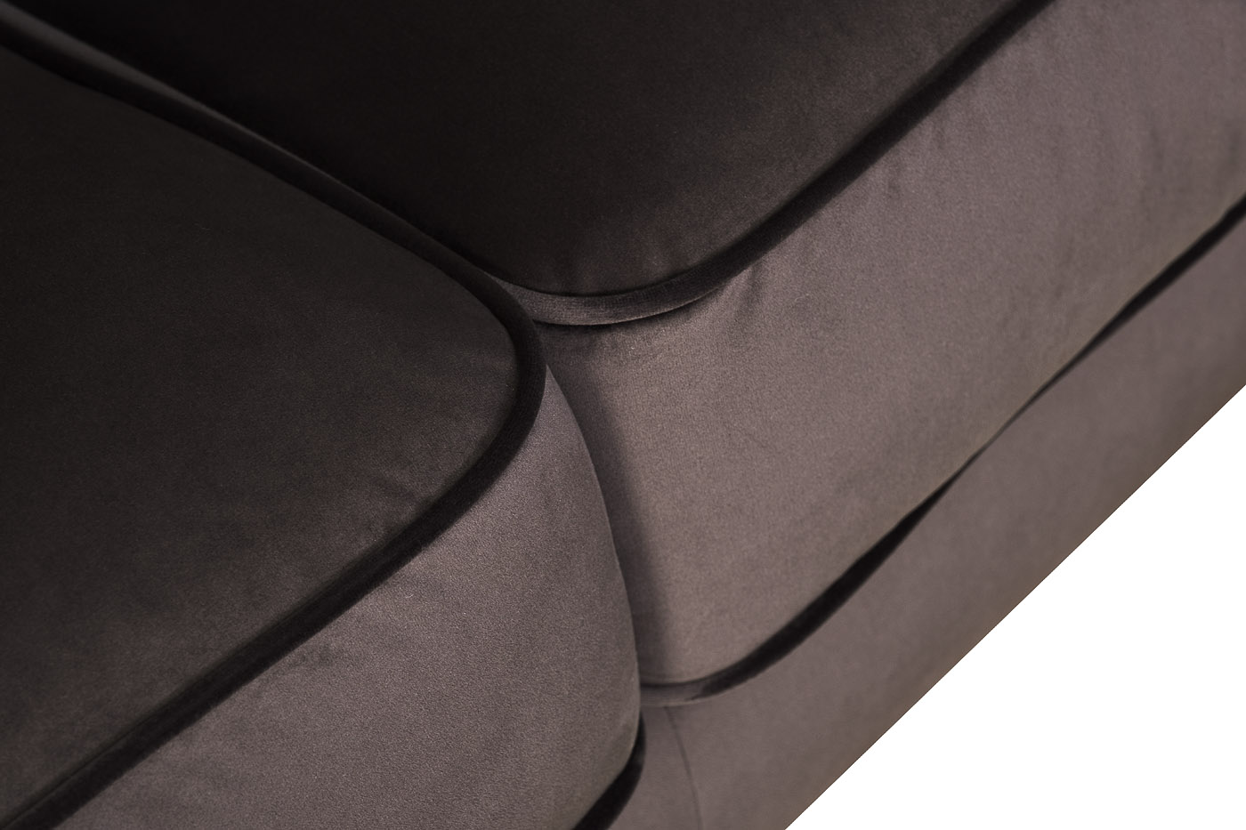 Диван Мадрид Память(Madrid Memory) с кантом трехм. без мех.,велюр серый Riv96_s2 7