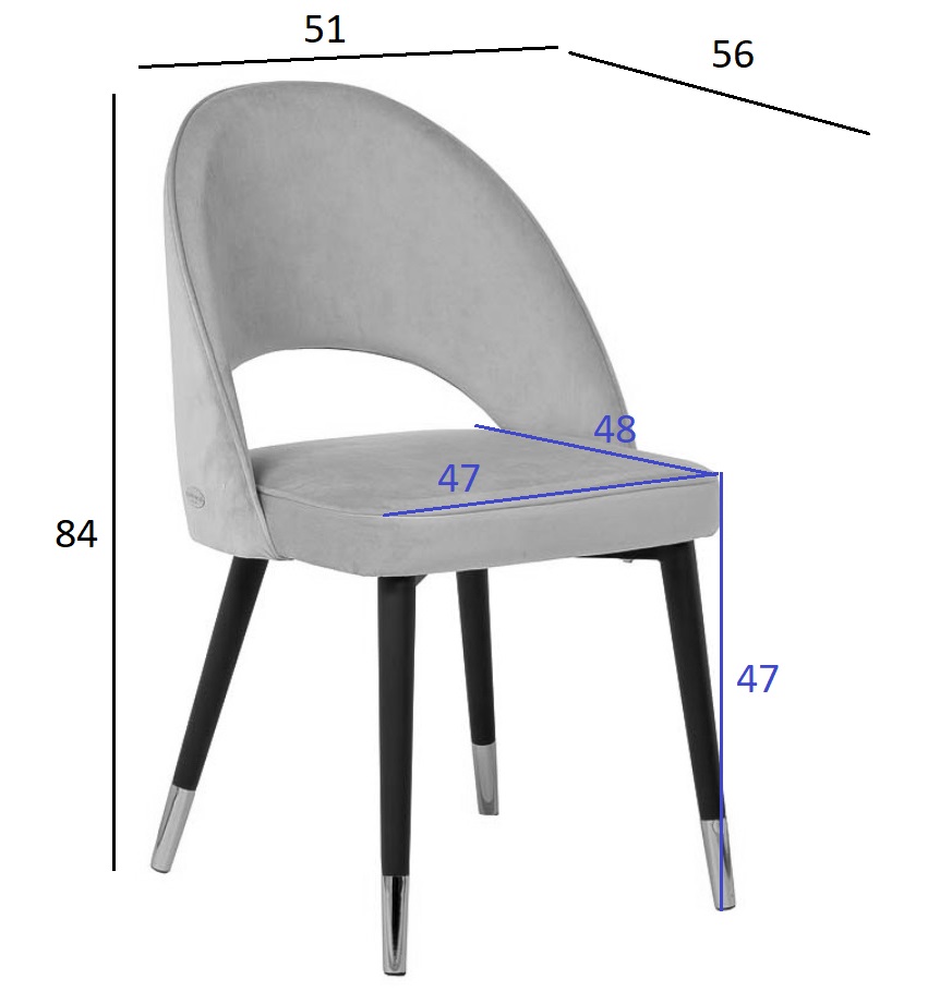 30C-12280 Стул велюр серо-бежевый 51*56*84см, наконечники мат.золото_s2 6