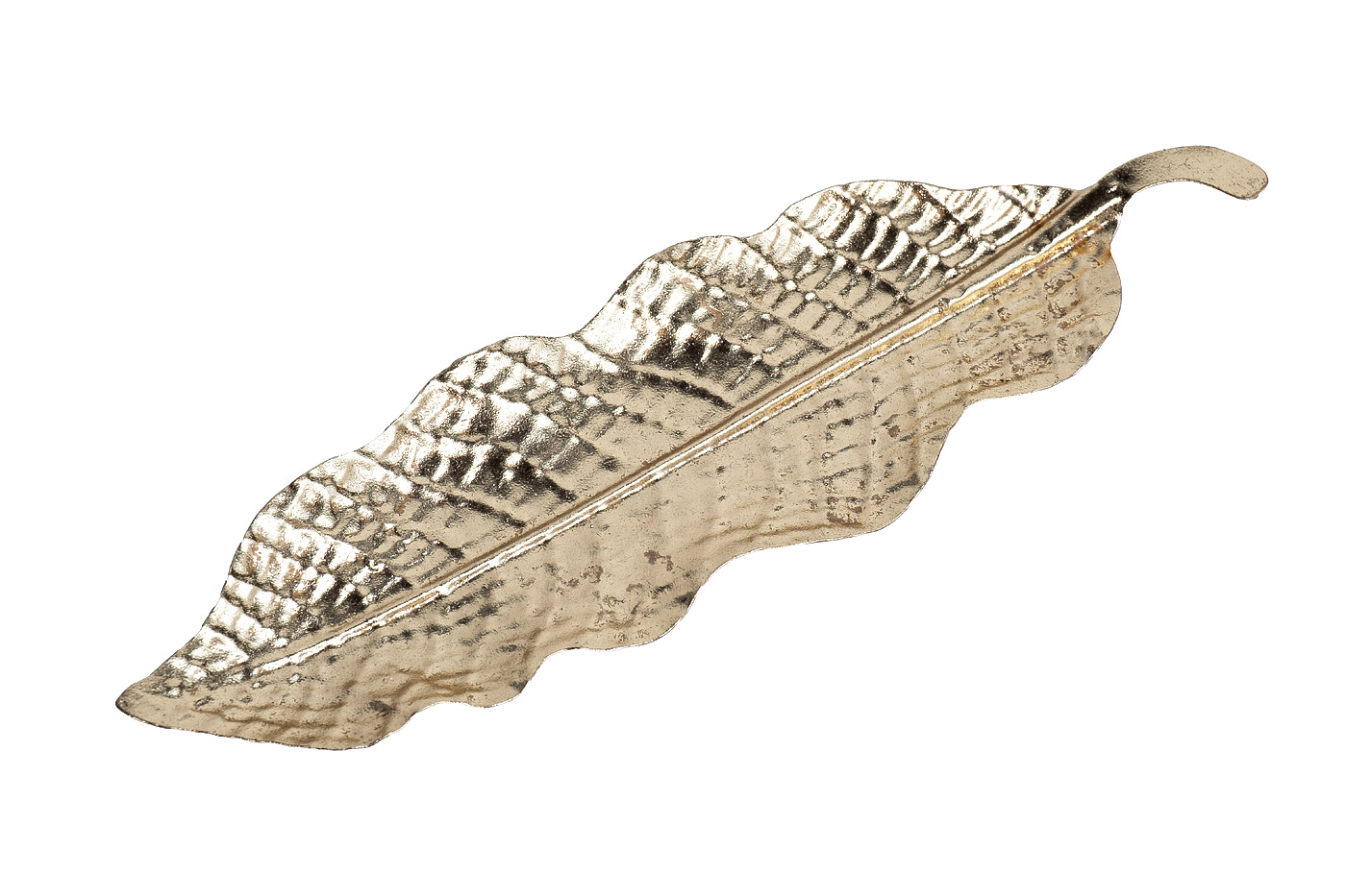 37SM-88020 Тарелка декор. «Перо» цвет золото 27,3*8,3*2,5см_s2 1