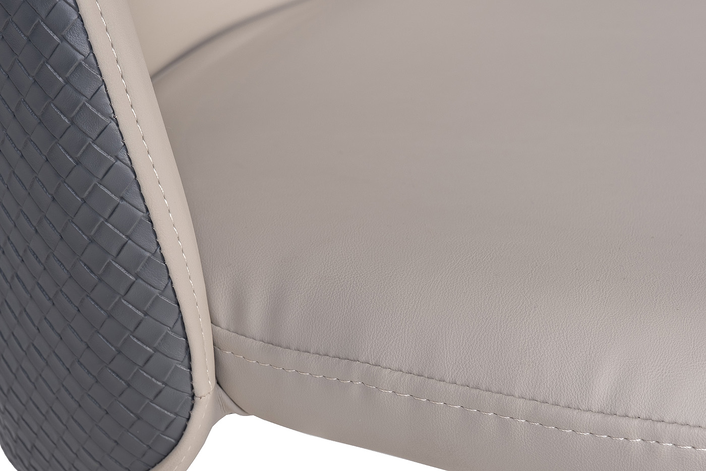 30C-DX-2100 Стул экокожа бежевая/серая 63*51*84см, белые ножки_s2 4