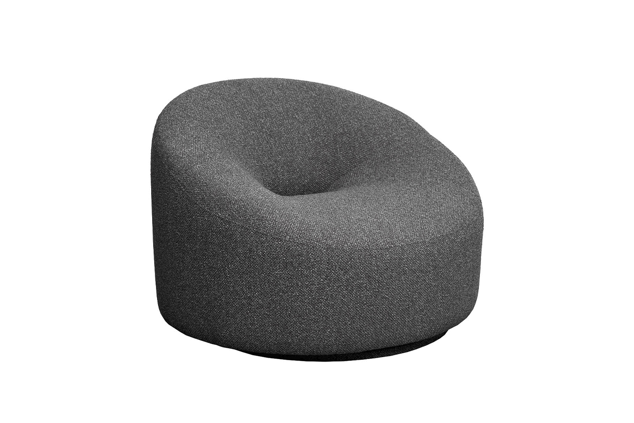 Кресло поворотное Луна(Luna) букле серый Flona-SER 98*90*69см_s2 2