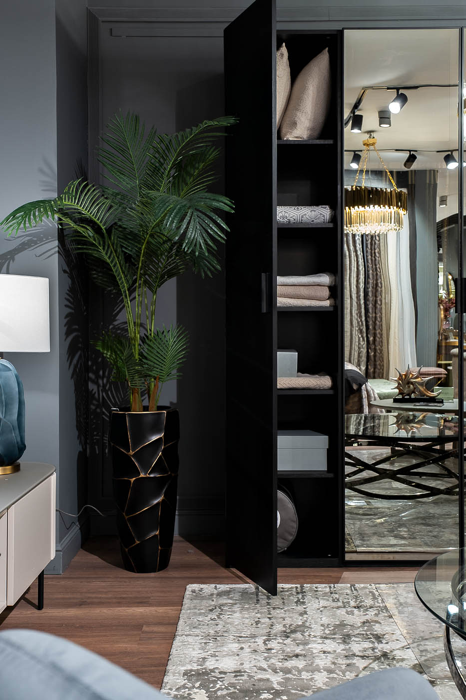 140SA-52BL Шкаф однодверный с полками цвет черный, дверцы глухие_s2 3