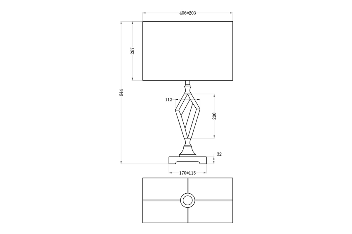 22-88232 Лампа настольная плафон белый h66см_s2 2