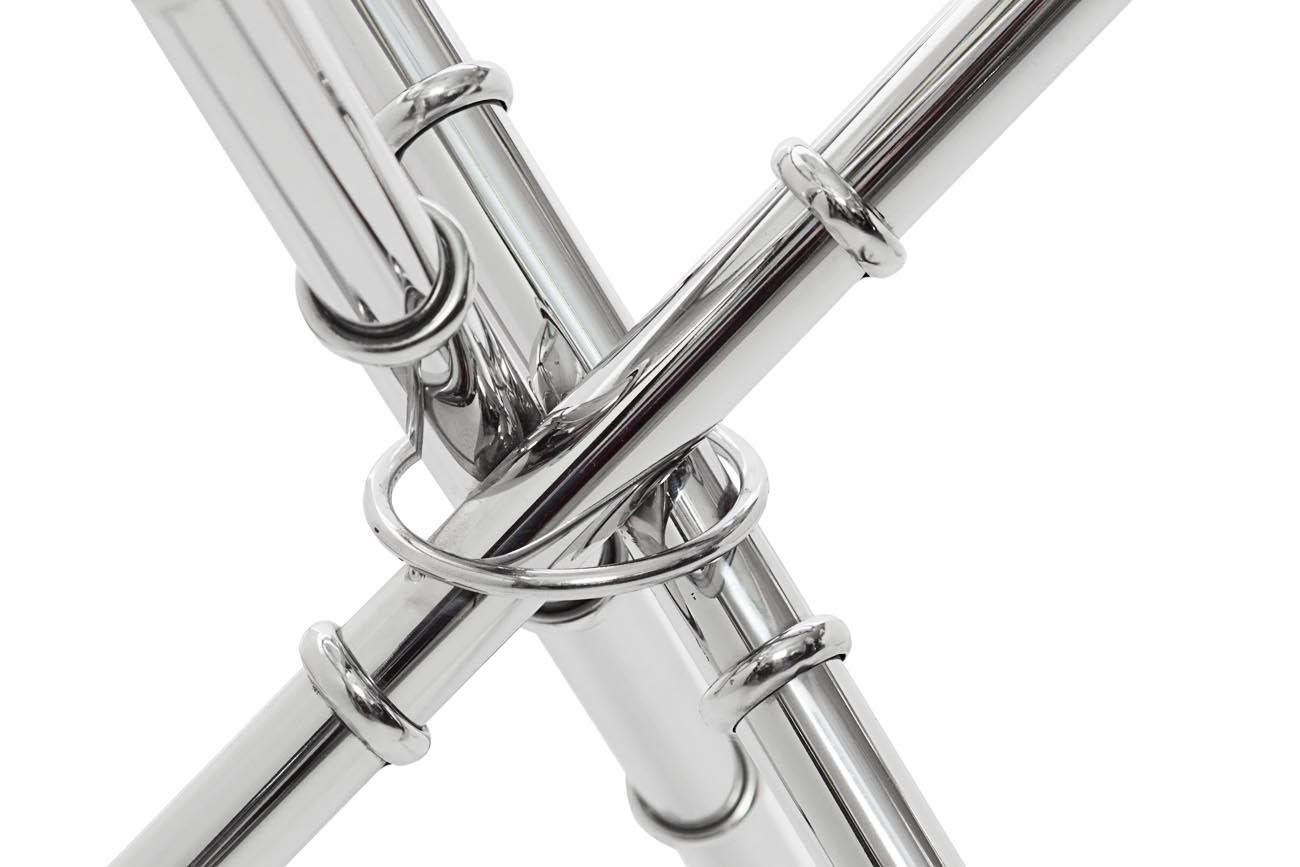 13RX6035-SILVER-Стол журнальный стекло прозр./серебро d50*50см_s2 2