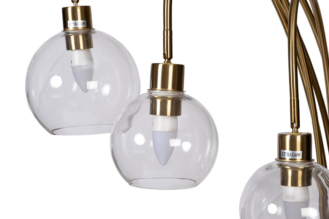 92EL-YG21102-5F Торшер Grappolo латунь, стекло прозр. 110*h180см_s2 2