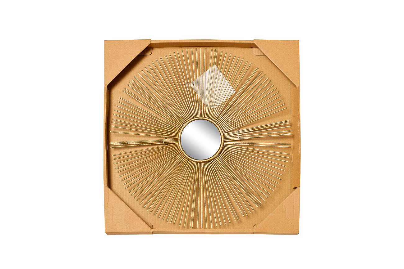 37SM-0533 Зеркало декоративное золотое 38,7*38,7*2,5см, центр.диам.8,5см_s2 2