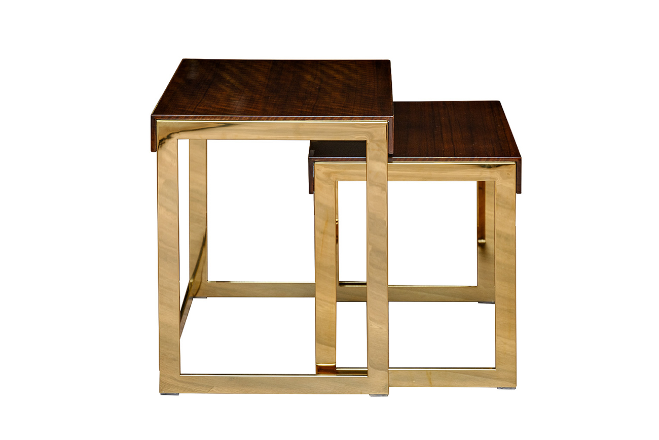 84HB-13STOL/ZH Стол журнальный тиковый шпон/лак, золото 45*45*60см_s2 5