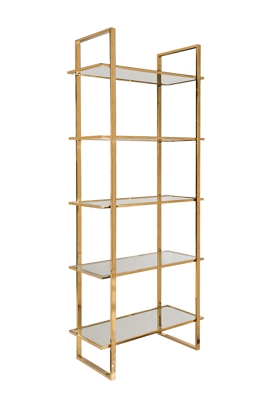 47ED-00401 Стеллаж прозр.стекло/золото 81*40*200см_s2 2