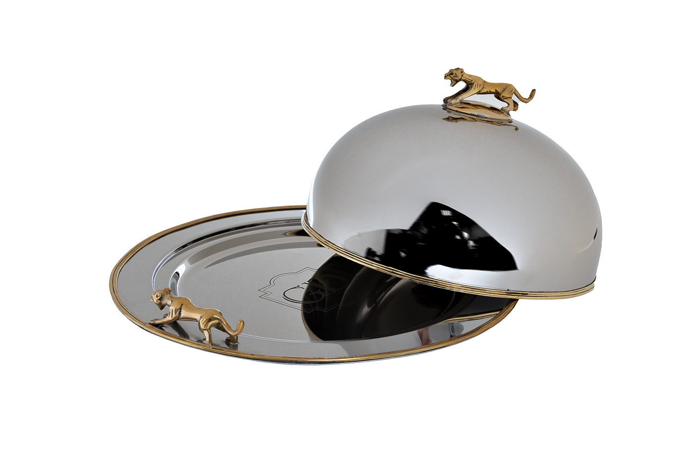 95IM-16540 Блюдо с крышкой «Леопард» цвет хром d32*17см_s2 1