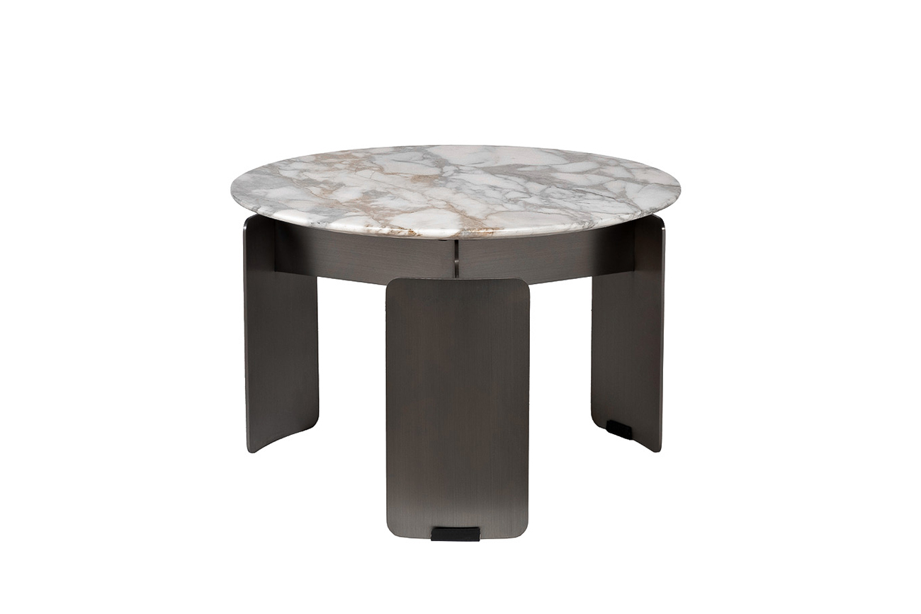 160KD-26501 Стол журнальный, мрамор Арабескато Корчия (Arabescato Corchia) d60*40см_s2 1