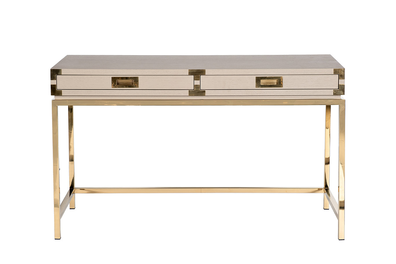 46AS-D4084-TP Стол письменный светлый шпон/золото 130*50*78см_s2 1
