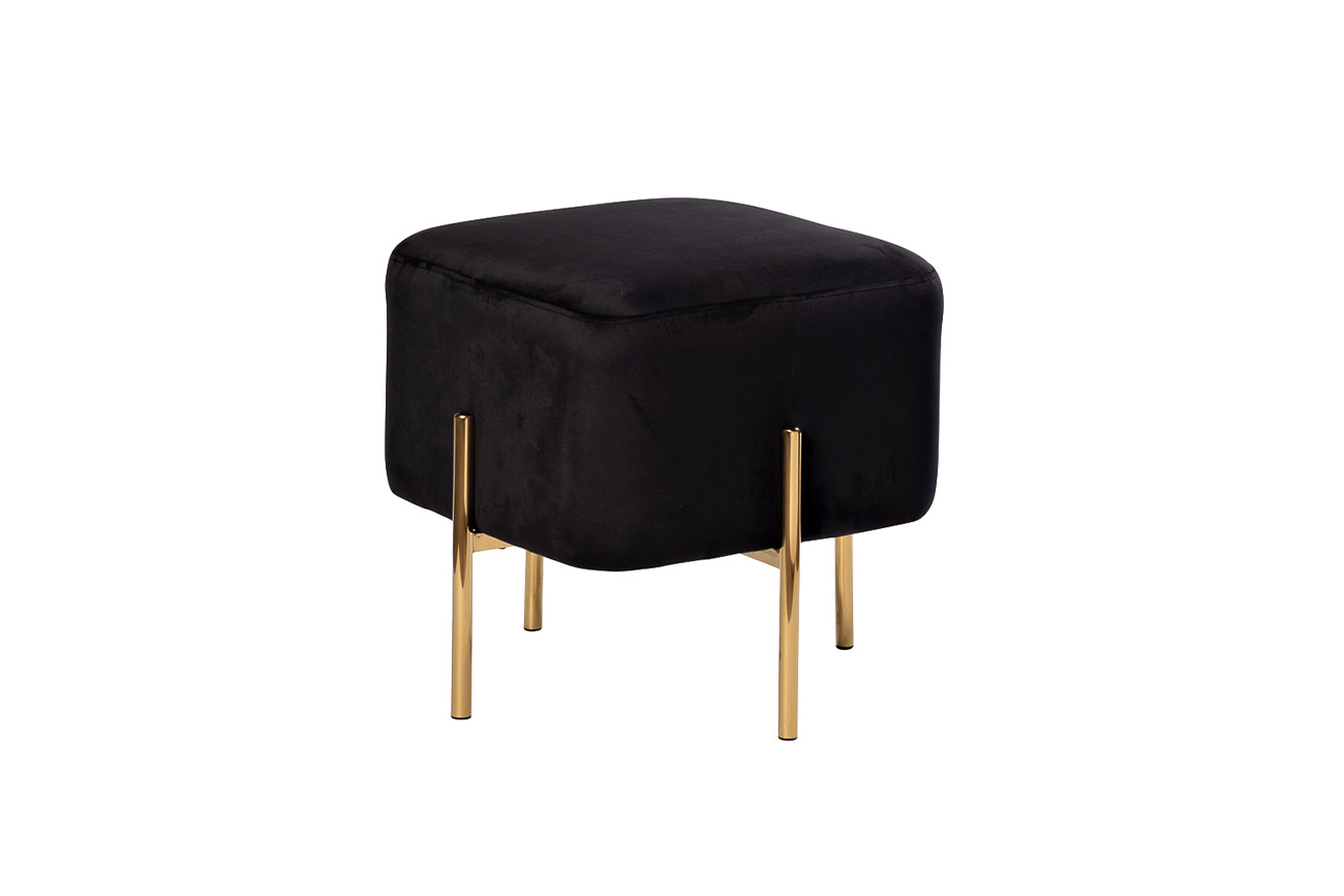 76AR-732BAN-CHERN Банкетка велюр черный/золото 42*42*44см_s2 1