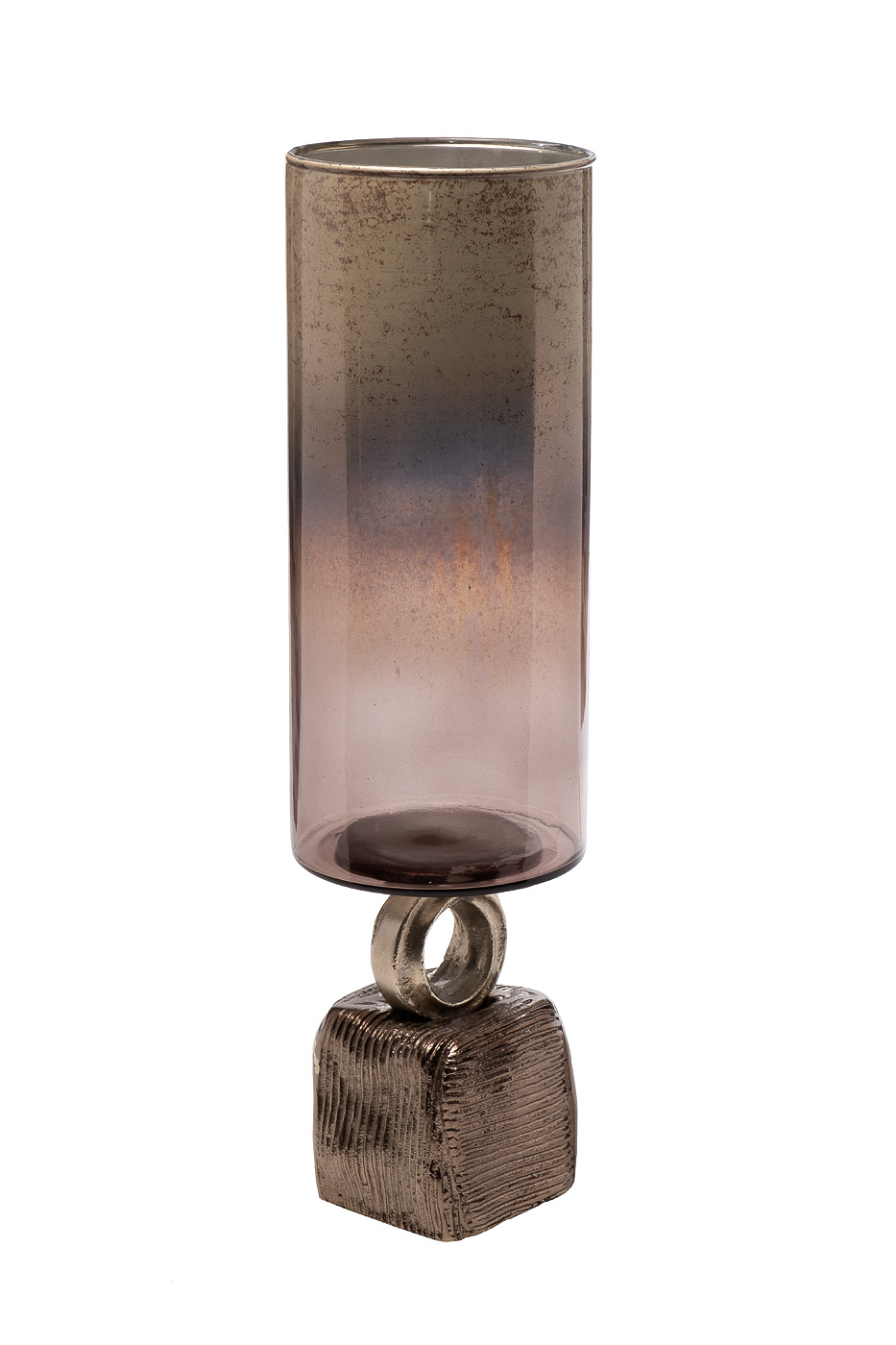 71PN-31684 Ваза стекл. на металл. основании d13*53см_s2 1