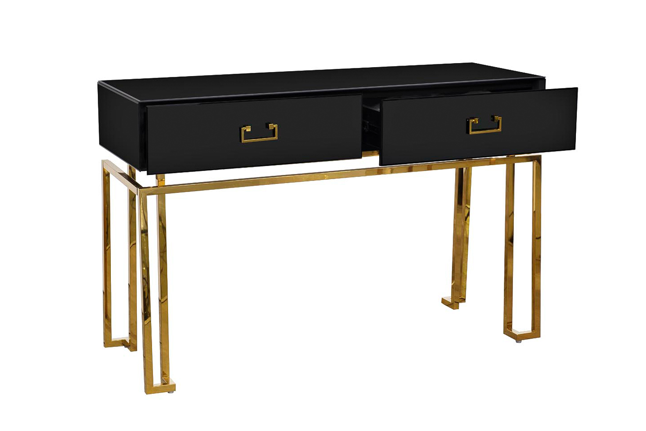 KFG058 Консоль черная 2 ящика  120*42*77см_s2 3