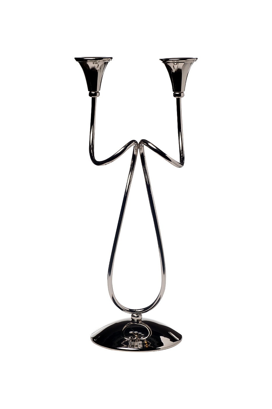 2K299534 Подсвечник металлич., хром 20*16*53см_s2 1