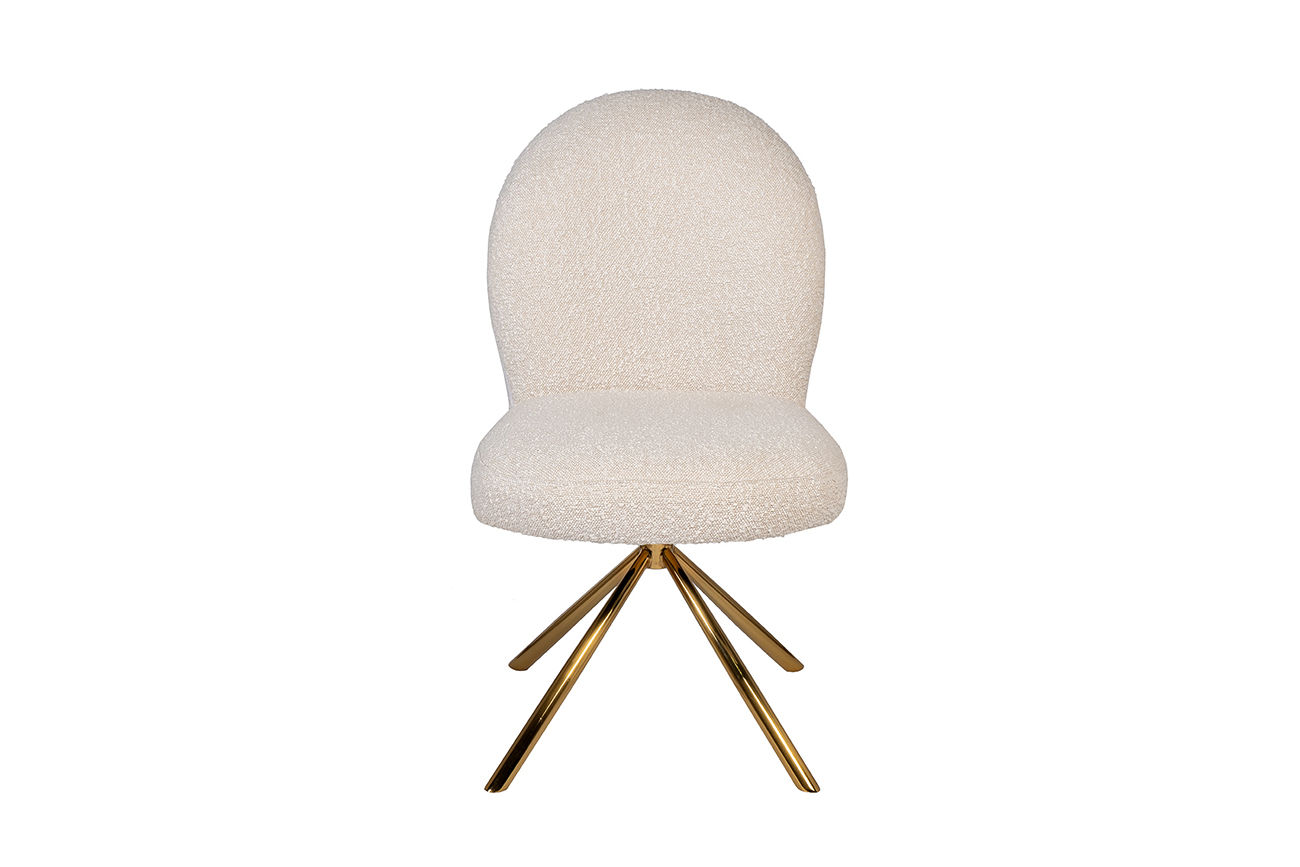 30C-12390 Стул обеденный поворотный букле белый 66*51*91см_s2 1