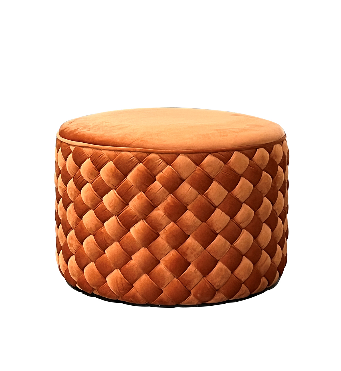 N-PUF304 TER Пуф плетеный, велюр терракотовый d60*42см_s2 1