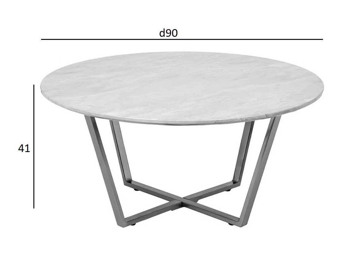 30B-85531 Стол журнальный круглый черный/хром d90*41см_s2 4