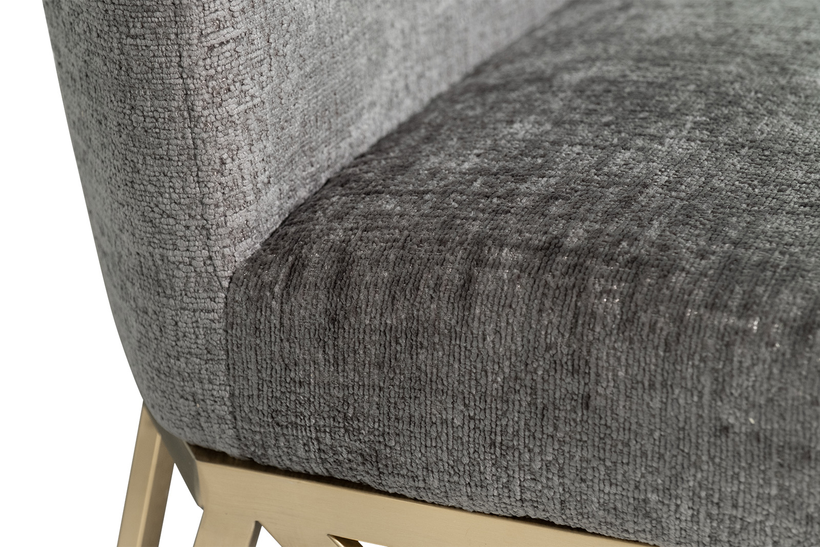 30C-20140 Стул велюр шенилл серый/браш.золото 49*65*99см_s2 3