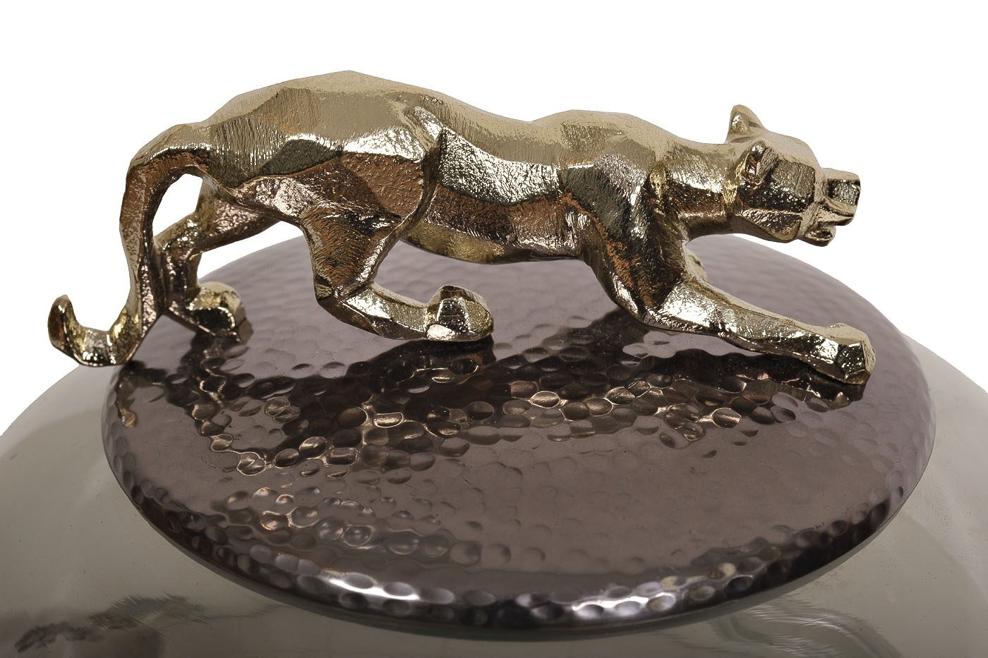 69-120164 Ваза декор.с крышкой «Ягуар» металл/стекло21*21*18см_s2 3