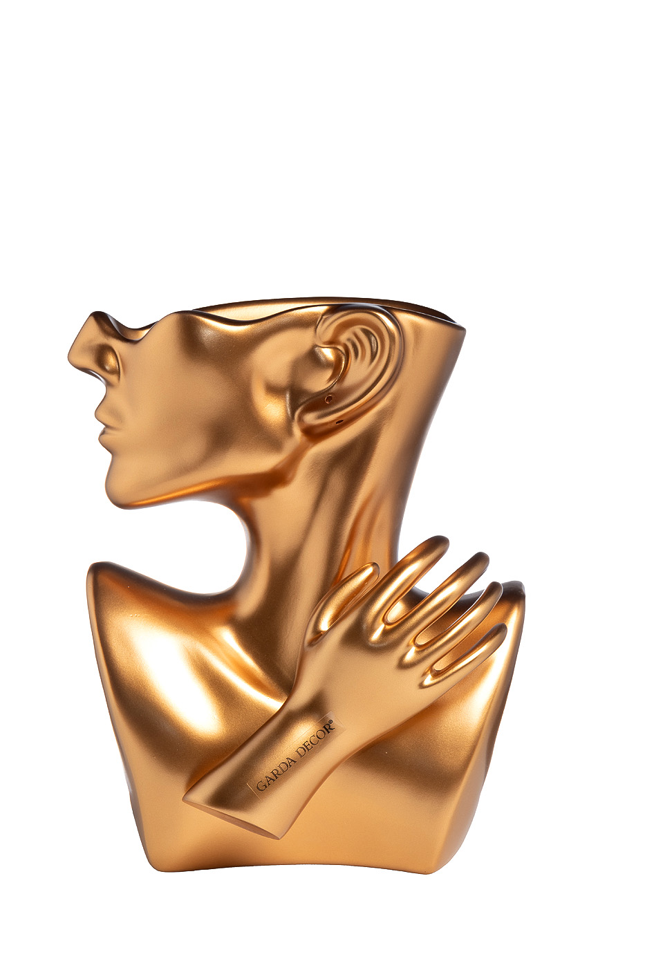 B2419 Кашпо «Женский профиль» золото 19*11*24см_s2 1